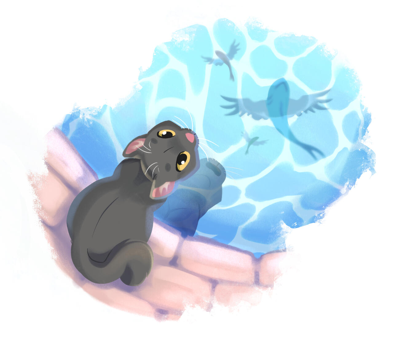 When fish fly- Spot illustration