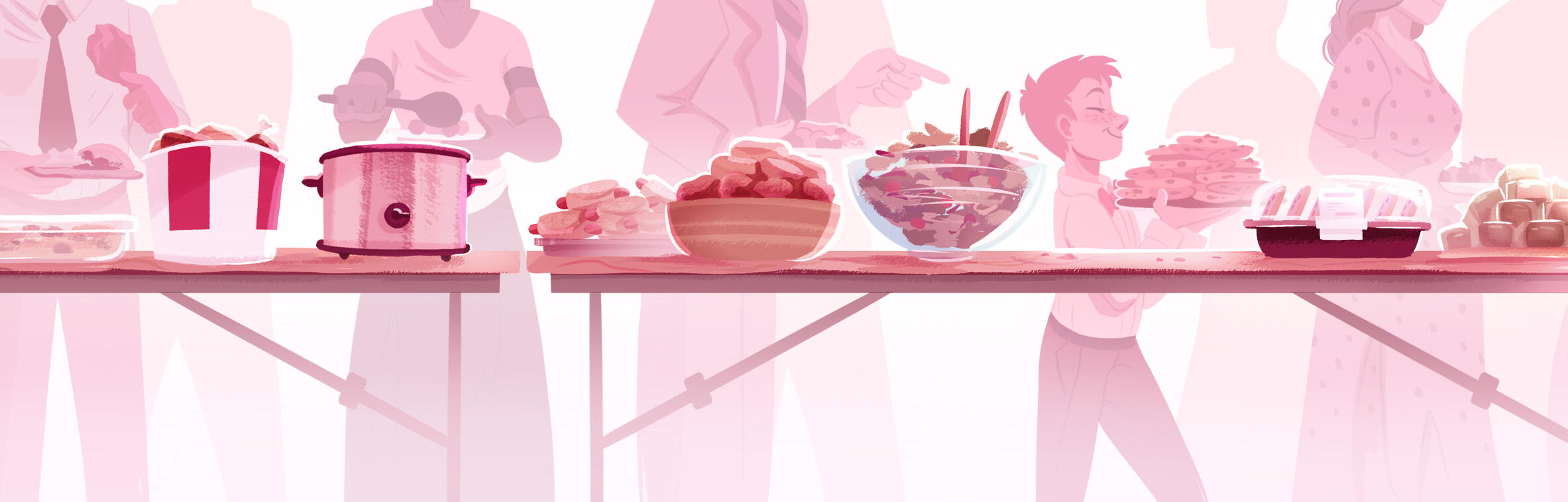 The Ward Potluck- Kids magazine Illustration